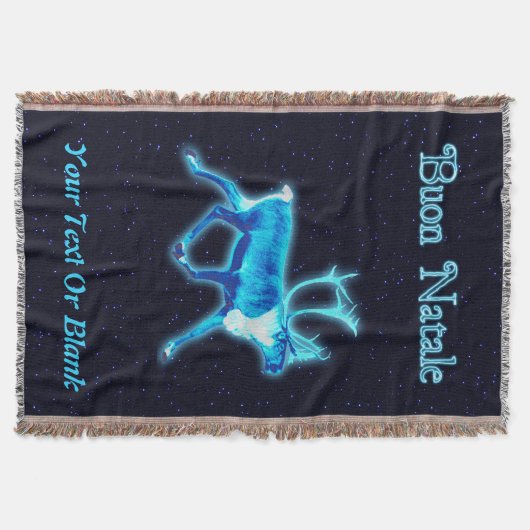 Buon Natale - Blue Cariou (rendier) Deken (Voorkant)