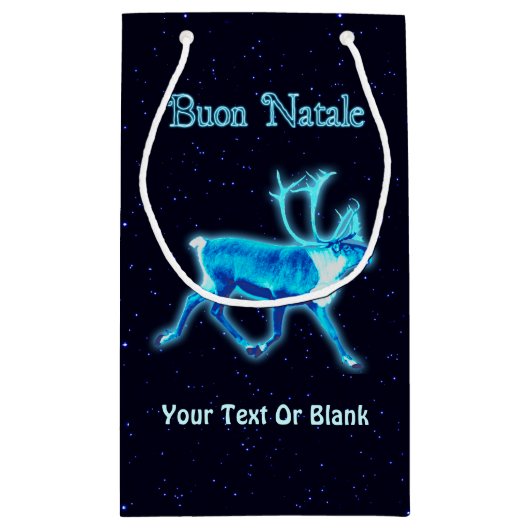 Buon Natale - Blue Cariou (rendier) Klein Cadeauzakje (Achterkant)