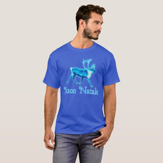 Buon Natale - Blue Cariou (rendier) T-shirt (Voorkant volledig)