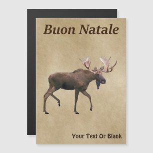 Buon Natale - Bull Moose op oud papier