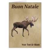 Buon Natale - Bull Moose op oud papier (Voorkant)