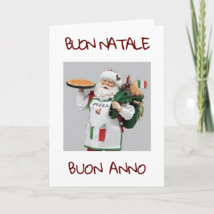 BUON NATALE / BUON ANNO ITALIAN SANTA FEESTDAGEN KAART