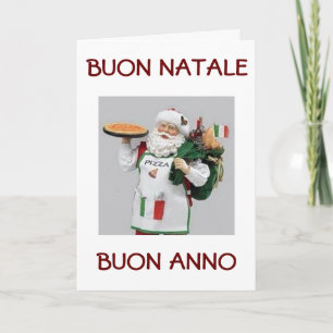 BUON NATALE / BUON ANNO ITALIAN SANTA FEESTDAGEN KAART
