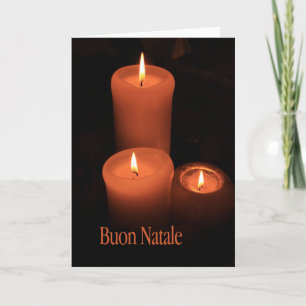 Buon Natale Burning Kandles Kerstmis Feestdagen Kaart