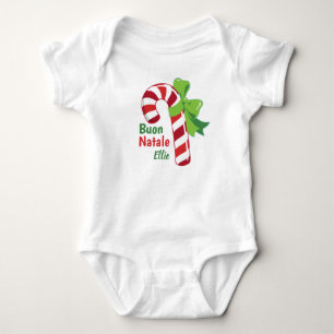 Buon Natale Candy Cane Babu Bodysuit