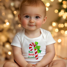 Buon Natale Candy Cane - Italian Merry Christmas Romper