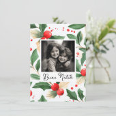 Buon Natale Christmas Card Festive Holly Art Kaart (Staand voorkant)
