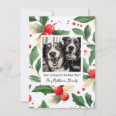 Buon Natale Christmas Card Festive Holly Art Kaart (Achterkant)