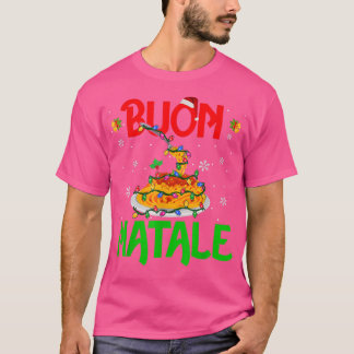 Buon Natale Christmas Lights Santa Spaghetti Itali T-shirt