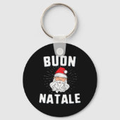 Buon natale christmasitaly italiaanse santa babbo sleutelhanger (Voorkant)