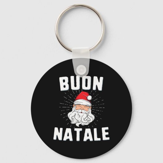 Buon natale christmasitaly italiaanse santa babbo sleutelhanger (Voorkant)