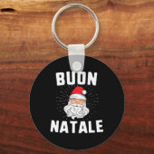 Buon natale christmasitaly italiaanse santa babbo sleutelhanger (Voorkant)