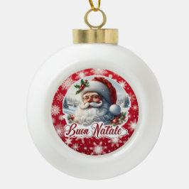 Buon Natale con Babbo Natale Keramische Bal Ornament