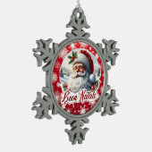 Buon Natale con Babbo Natale Tin Sneeuwvlok Ornament (Links)