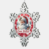Buon Natale con Babbo Natale Tin Sneeuwvlok Ornament (Rechts)