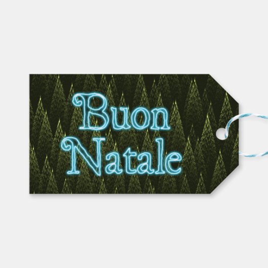 Buon Natale - Conifers Cadeaulabel (Voorkant (Horizontaal))