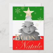 Buon Natale Custom Photo Italiaanse kerstboom Feestdagenkaart (Voorkant)