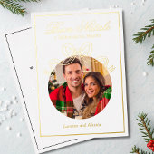 Buon Natale e Felice Anno Nuovo Coquette Bow Foto Folie Feestdagenkaart