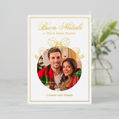 Buon Natale e Felice Anno Nuovo Coquette Bow Foto Folie Feestdagenkaart (Staand Voorkant)