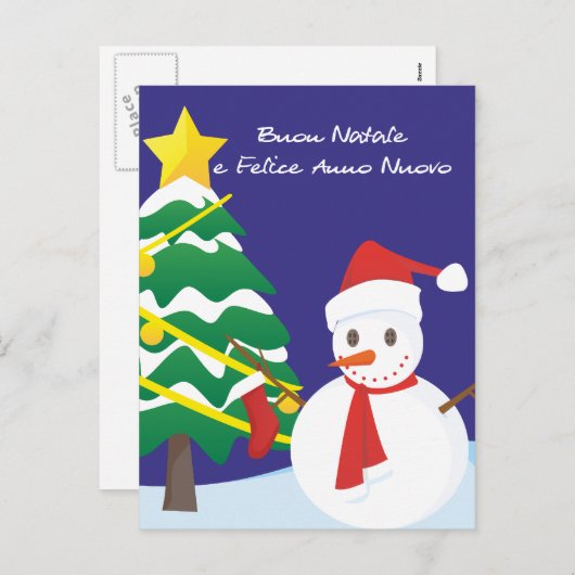 Buon Natale e Felice Anno Nuovo Feestdagenkaart (Voorkant / Achterkant)