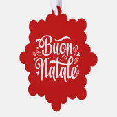 Buon Natale Eenvoudig Rood Label Ornament Kaart (Links)