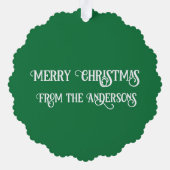 Buon Natale Eenvoudig Rood Label Ornament Kaart (Achterkant)