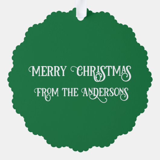 Buon Natale Eenvoudig Rood Label Ornament Kaart (Achterkant)