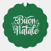 Buon Natale Eenvoudig Rood Label Ornament Kaart (Voorkant)