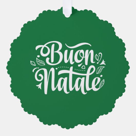 Buon Natale Eenvoudig Rood Label Ornament Kaart (Voorkant)
