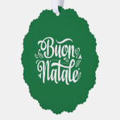 Buon Natale Eenvoudig Rood Label Ornament Kaart (Links)