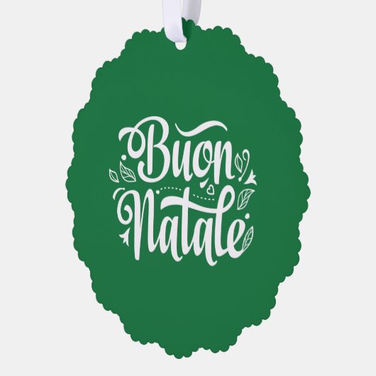 Buon Natale Eenvoudig Rood Label Ornament Kaart (Links)