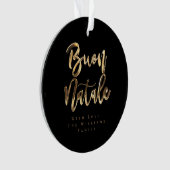 Buon Natale Elegant Black en Gold Italiaans script Ornament (voorkant)