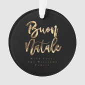 Buon Natale Elegant Black en Gold Italiaans script Ornament (voorkant)
