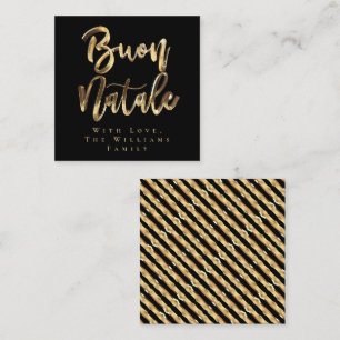 Buon Natale Elegant Black Gold Italiaans kerstfees Notitiekaartje