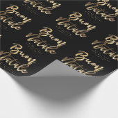 Buon Natale Elegant Black Gold Script Italiaans Cadeaupapier (Hoek)