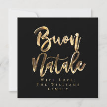 Buon Natale Elegant Black Gold Script Italiaans