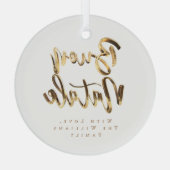 Buon Natale Elegant Faux Gold Italiaans script Glas Ornament (Achterkant)