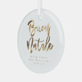 Buon Natale Elegant Faux Gold Italiaans script Glas Ornament (Voorkant links)