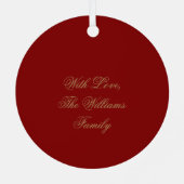 Buon Natale Elegant Faux Gold Italiaans Script Red Metalen Ornament (Achterkant)
