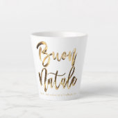 Buon Natale Faux Gold Script Italiaans Kerstmis Latte Mok (Voorkant)