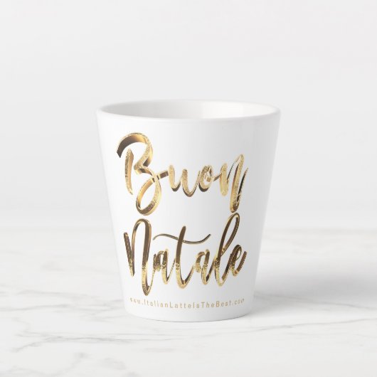 Buon Natale Faux Gold Script Italiaans Kerstmis Latte Mok (Voorkant)
