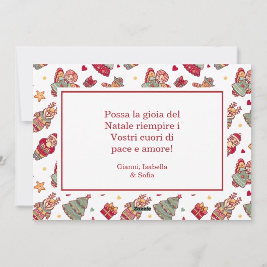 Buon Natale Feestdagenkaart (Achterkant)