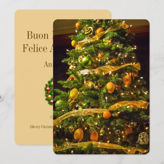 Buon Natale Feestdagenkaart (Voorkant / Achterkant)