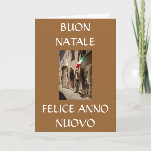 BUON NATALE, FELICE ANNO NUOVO FEESTDAGEN KAART (Voorkant)