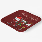 Buon Natale Festive Wine Glass Italiaans kerstfees Papieren Bordje (Gebogen)
