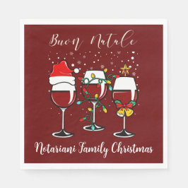 Buon Natale Festive Wine Glass Italiaans kerstfees Servet