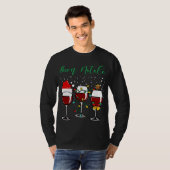 Buon Natale Festive Wine Glass Italiaans kerstfees T-shirt (Voorkant volledig)