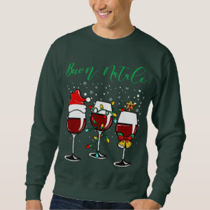 Buon Natale Festive Wine Glass Italiaans kerstfees Trui