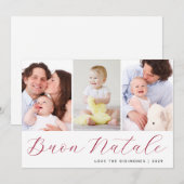 Buon Natale Foto Collage Holiday Feestdagenkaart (Voorkant / Achterkant)