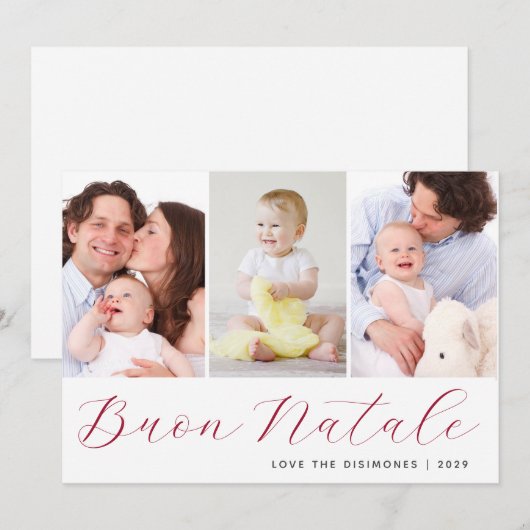 Buon Natale Foto Collage Holiday Feestdagenkaart (Voorkant / Achterkant)